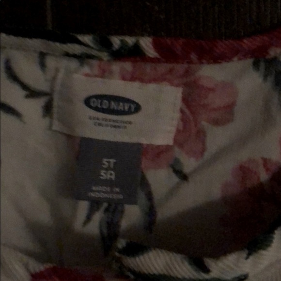 Girls Flowered Cord Dress - Picture 2 of 2